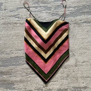 chevron zara bandanna top